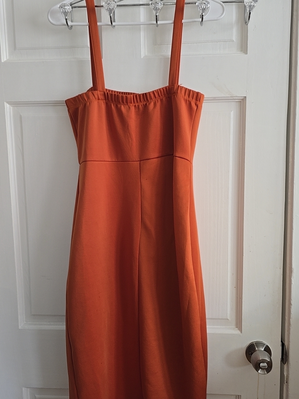 Women's Rust Orange Button-Detail Sundress - Picture 3 of 3